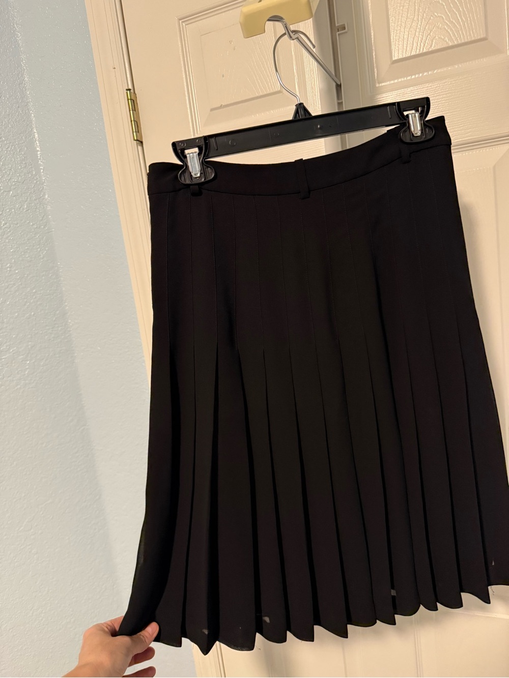 Black Pleated Women's Skirt - Classic A-Line